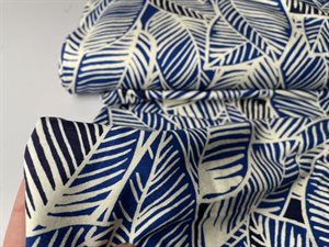 Viscosejersey - fine blade i blålige toner